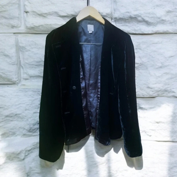 J. Jill Black Velvet Jacket, Short Waisted, M - Picture 13 of 14